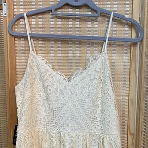 NWT Express Cream Lace Midi Dress